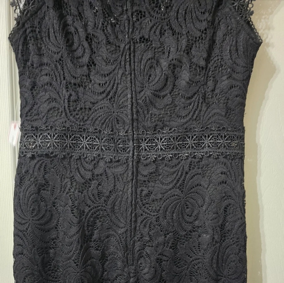 NWT Bisou Bisou Black Lace Shift Midi Dress, Fitted, Cap Sleeves, Lined, Size 6. - Picture 7 of 15